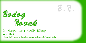 bodog novak business card